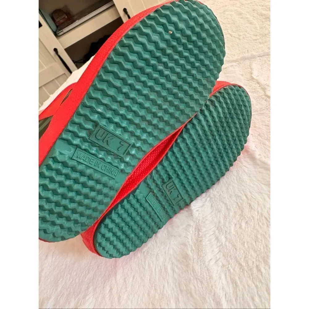 Hunter Kids Original Stripe Rain Boots Red Green Toddler 8C